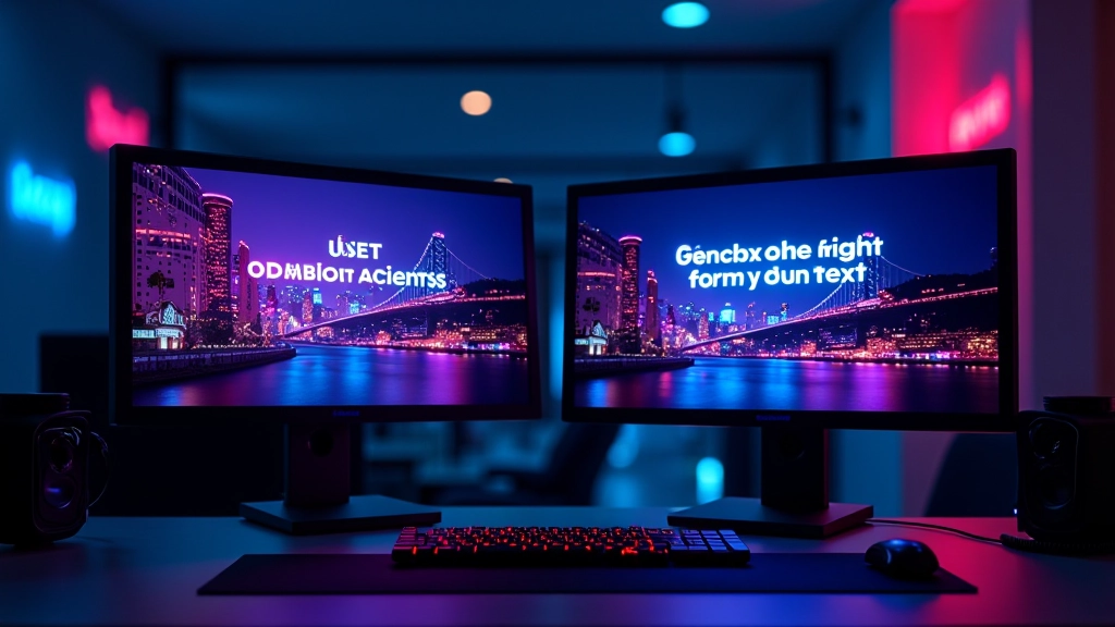 Split screen comparison showing unreadable neon magenta text on dark background versus readable light text with neon accent